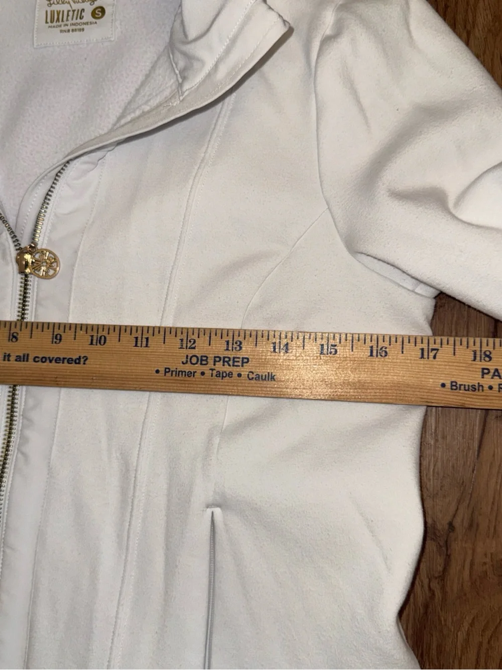 lilly pulitzer jacket womens small white luxletic al fresco full zip lightweight